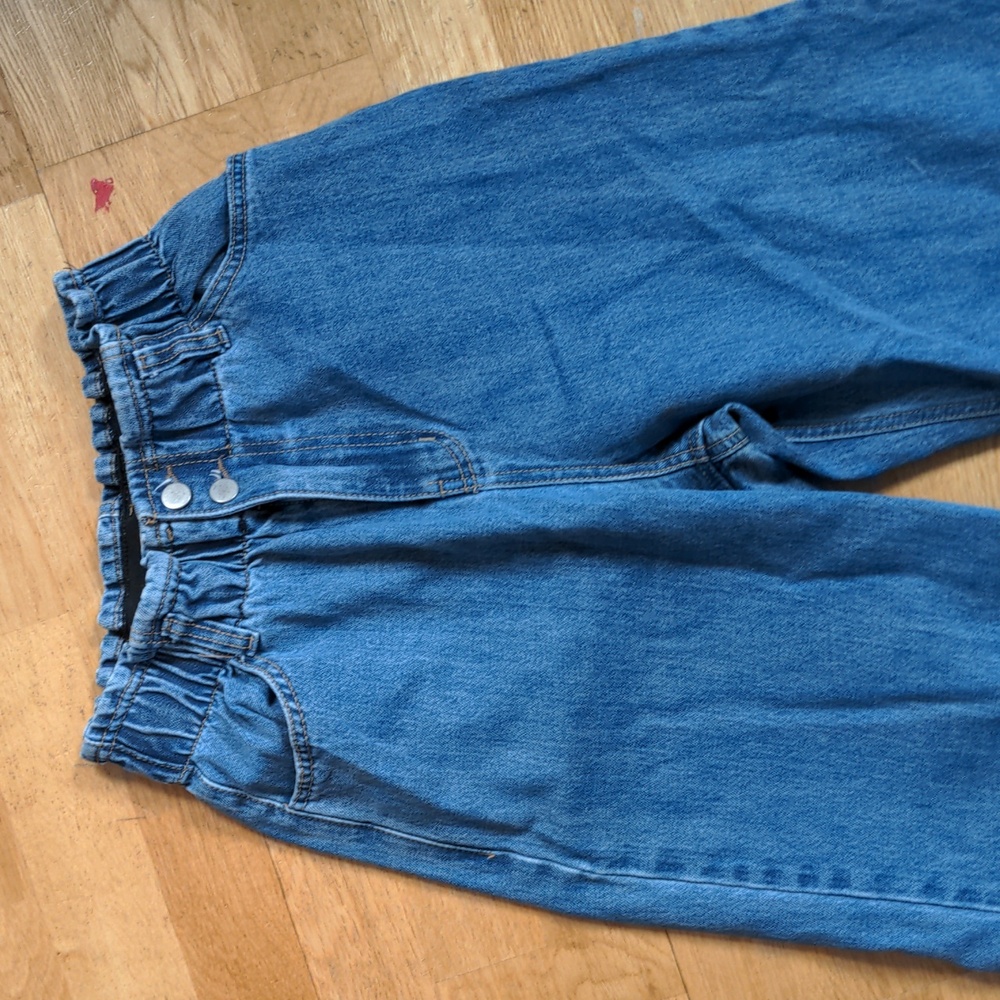 Oak + Fort wide leg jeans, size small